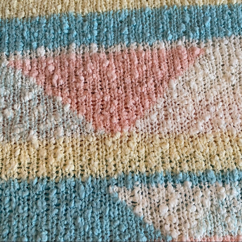 VINTAGE | Women’s Vintage Slouchy Oversized Pastel Colors Fuzzy Sweater Large - Picture 4 of 7
